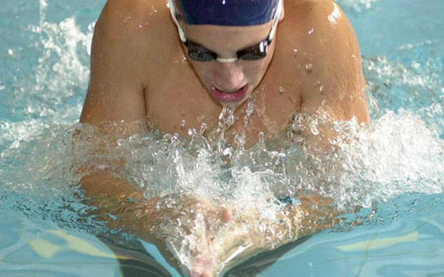 Charles Lane of the Okinawa Dolphins competes in the boys 15- to 18-year-old 100-meter breaststroke. Lane finished sixth in 1 minute, 14.57 seconds.