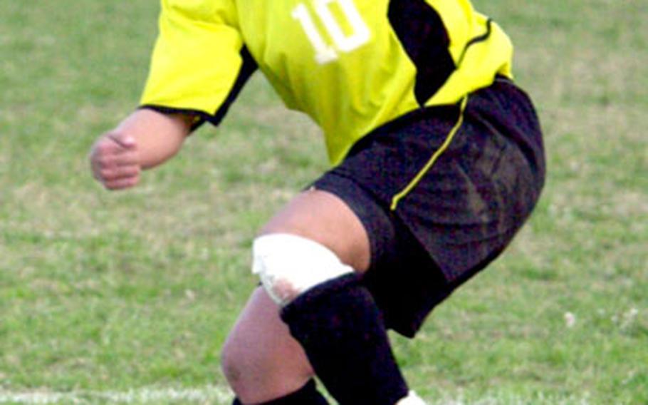 Kadena senior Dianne Abel scored twice in a 3-1 victory over Kubasaki on Friday at McDonald Stadium, Kadena Air Base, Okinawa.