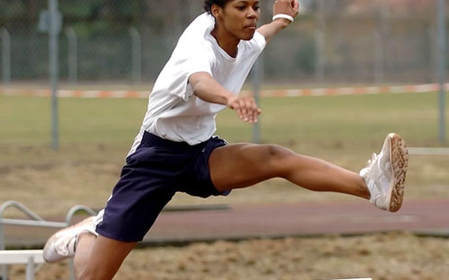 Michelle Brown is the two-time defending European champion in the 100-meter intermediate hurdles, the reigning European long-jump champion, and a former triple jump champ — all titles earned while at Naples High School. Now she has taken her skills to Hanau, where she is off and running on another strong season.