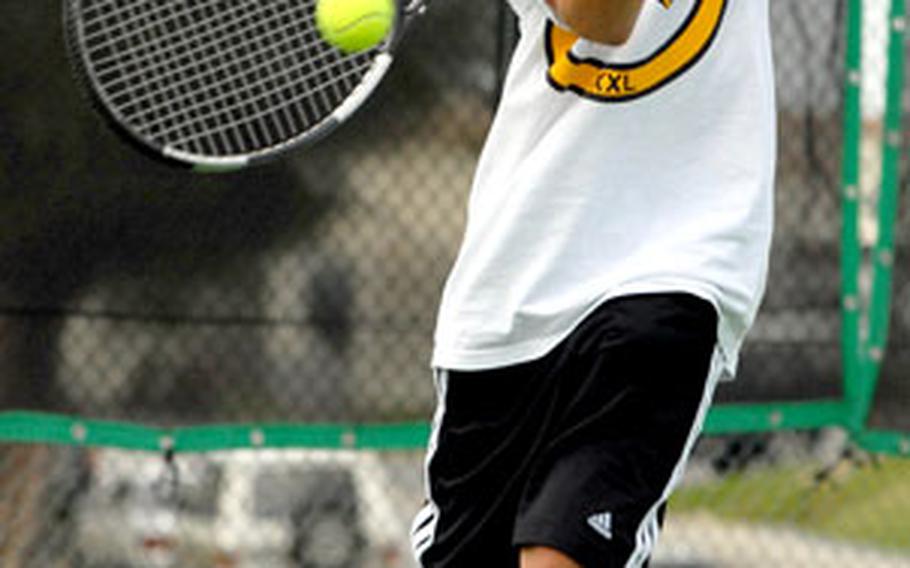 Kyle Trenor is the top boys singles player for a Kadena squad that should compete strongly for a Far East title.