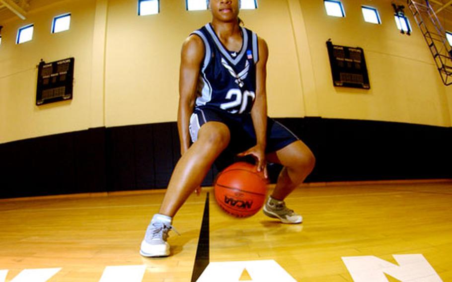 Nicole Bowman of Aviano Air Base, Italy, was chosen as USAFE’s 2006 female athlete of the year. Bowman was captain and starting point guard on the 2006 Air Force women’s basketball team.
