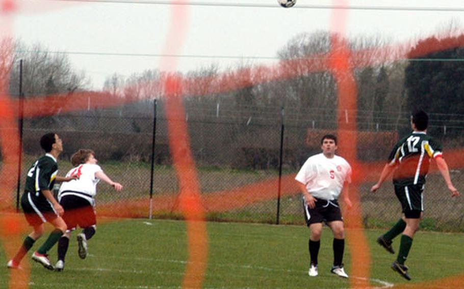 The boys soccer teams from Lakenheath and Alconbury high schools were among the squads squaring off Saturday in a preseaon soccer jamboree at Lakenheath High School.