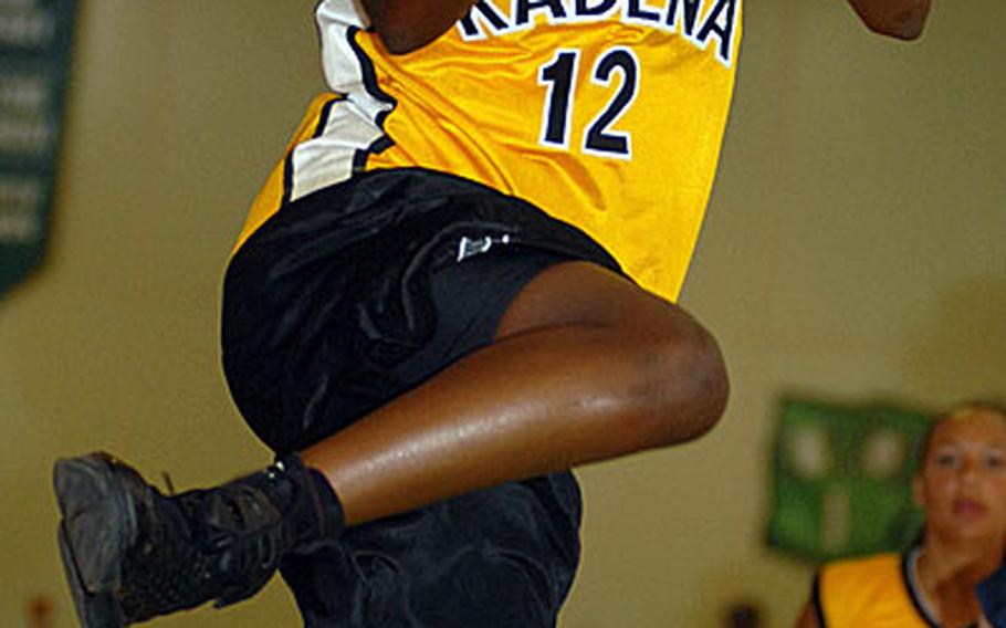 Kadena senior Zori Drew served as captain of the volleyball team, led the Panthers to the Class AA girls basketball championship and helped the softball team wrap up its fifth straight district title. She is headed to Brigham Young-Hawaii on a basketball scholarship.