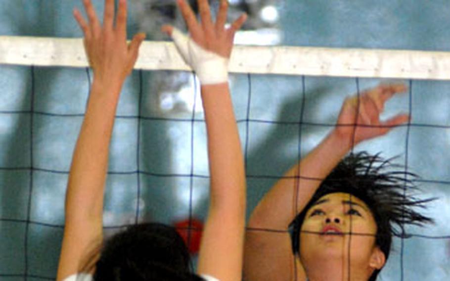 Osan American junior setter Celine Baldevia (3) has been named Stars and Stripes female Athlete of the Quarter.