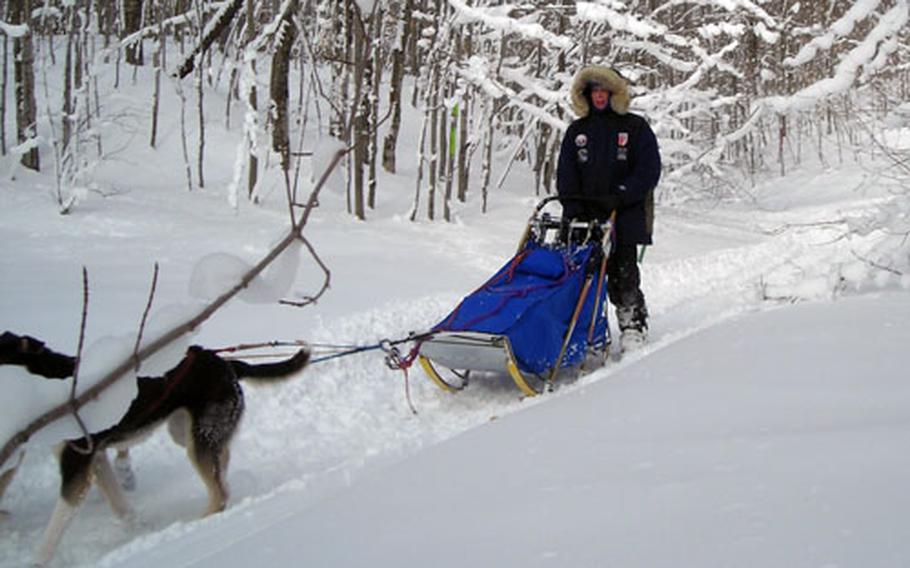 Rodney Whaley, 56, a master Sgt. in the Tennessee National Guard, competes in the 2008 Iditarod. Whaley was the first Tennessean to qualify for the race and was the first competitor sponsored by the National Guard.