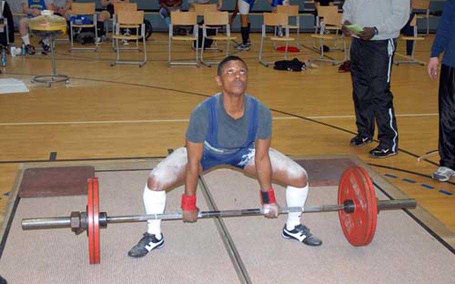 Debra A. Jackson, from Kaiserslautern, Germany, pictured here during the dead lift portion of the 2008 U.S. Forces Europe Men’s and Women’s Powerlifting Championships in Bamberg, Germany, was named best female lifter during the competition.