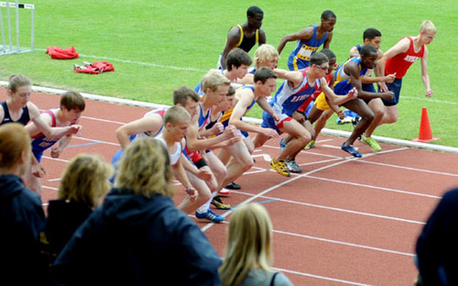 The start of the men&#39;s 800-meter final at the 2008 European track and field championships.