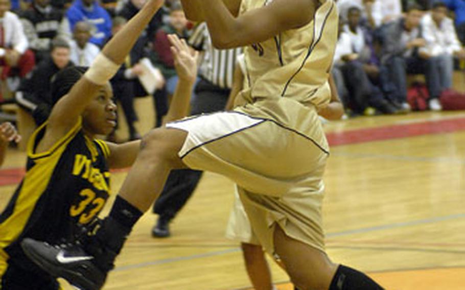 Elizabeth Styles of Baumholder, right, is one of seven returning All-Europe first-team selections.