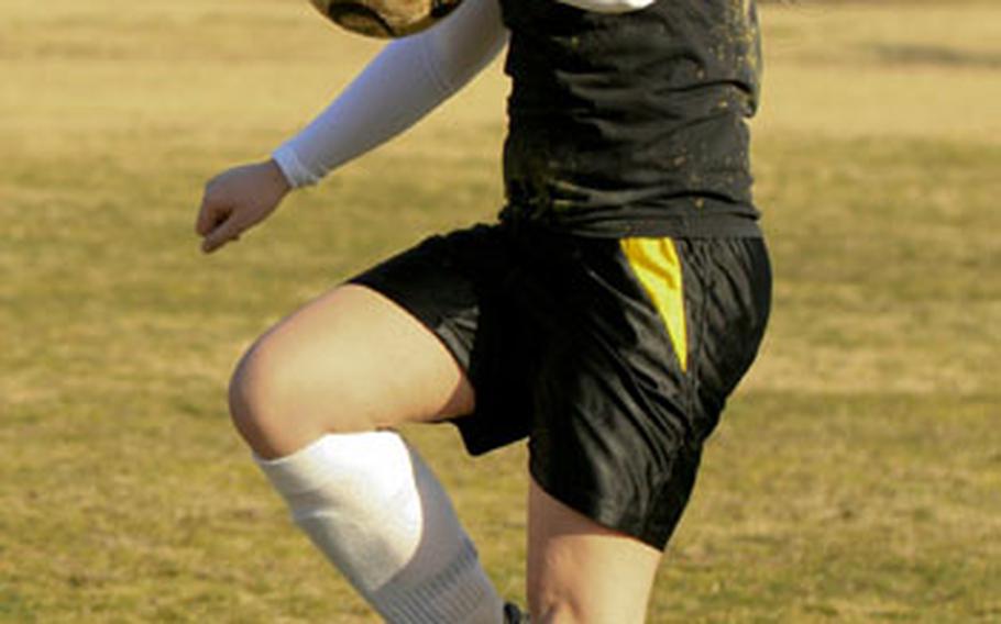 Junior midfielder Taylor Russell, who helped lead Kadena to two Far East Class AA Tournament bronze medals, was initially supposed to move to California, and entertained the thought of quitting the sport when Zama became her destination.