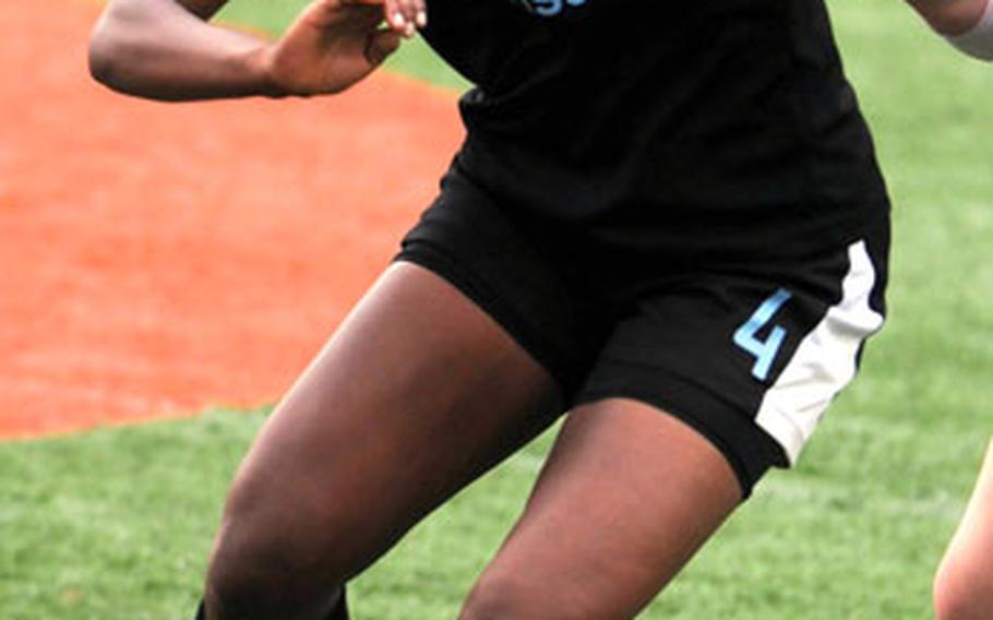 Osan American freshman striker Bria Pressley scored seven goals and the Cougars won all four of their matches Thursday.