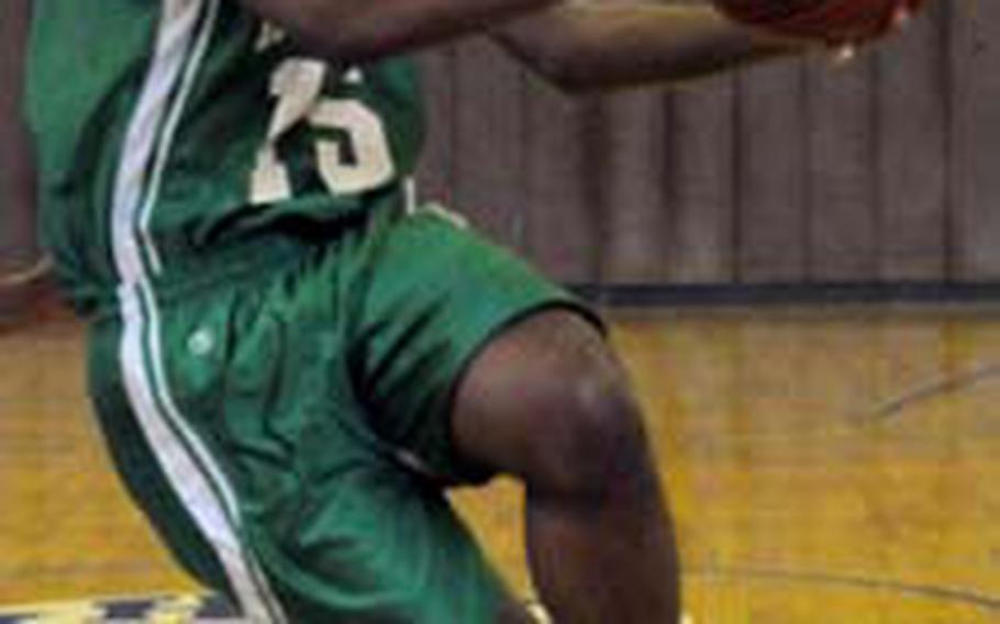 Gary Whitaker, a 5-foot-10 sophomore, is one of seven players returning for Okinawa's Kubasaki Dragons boys basketball team.