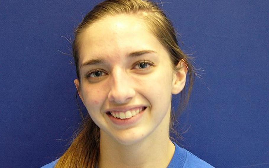 Audrey Rasmussen, a  senior setter and outside hitter on the Ramstein volleyball team, amassed 26 kills and 26 assists Saturday as the defending European Division I champion Lady Royals opened their season.