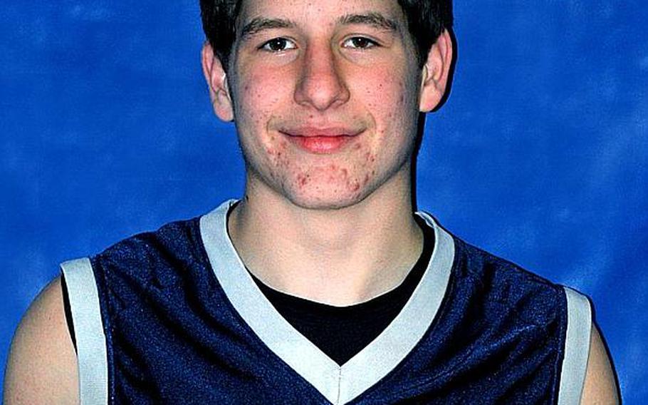 Schuyler Backlar, a sophomore center on the Menwith Hill basketball team, had 19 point, 15 rebounds, six assists and four steals in a 66-40 victory Saturday to help the Mustangs avenge a Friday road loss at the American Community School of Hillingdon.