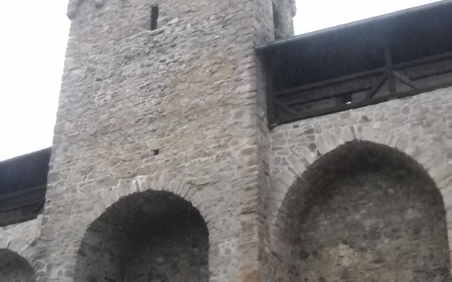 The old Gray Tower offers access to the restored remains of a wall that once stretched about one-half mile meters around the city. It's possible to walk a short way atop the wall.