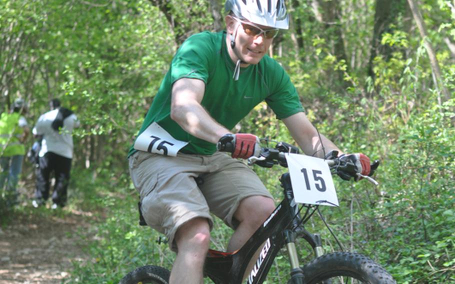 Jeremiah Reed of Aviano finished second overall Saturday in the first leg of the U.S. Forces in Europe mountain bike series on a course near Aviano Air Base with a time of 1 hour, 47 minutes and 41 seconds.