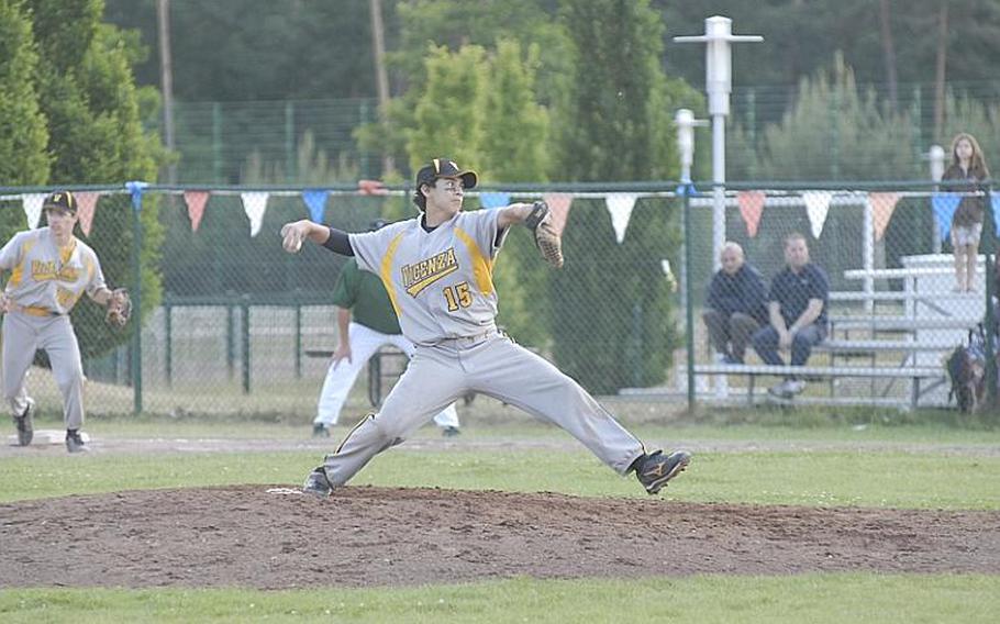 Vicenza sophomore Grant Trochesset came on in the second inning and picked up the win in Friday's  Division II semifinal baseball game against Naples.  Vicenza rallied with 10 runs in the sixth inning to win 14-12 and advance to Saturday's final.