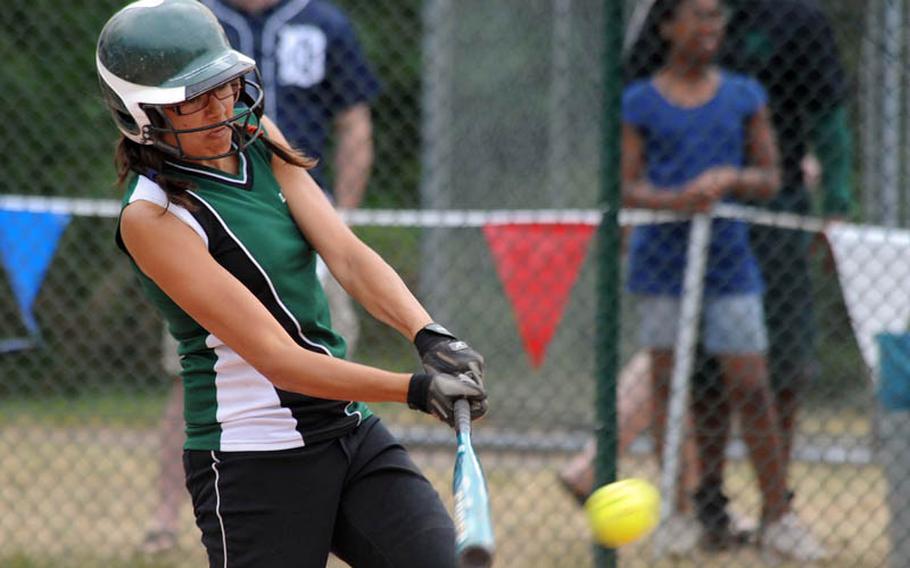 Isabel Krause of Naples connects for an RBI hit in the Lady Wildcats' 11-3 victory over AFNORTH in the title game of the Division II softball tournament.