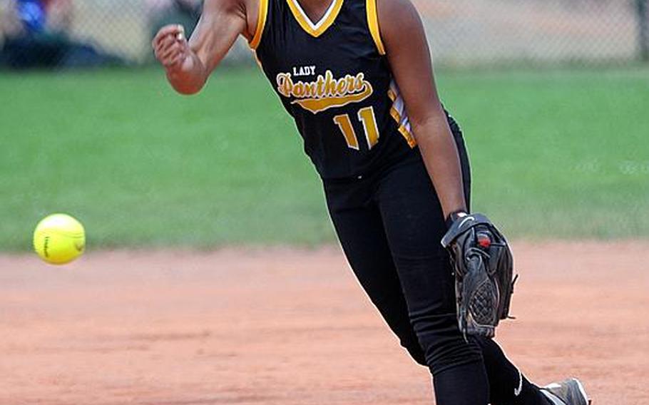 Patch's Bianca Lopez was the winning pitcher in the Division I title game against Ramstein on May 28 and has been chosen as Stars and Stripes' softball player of the year in Europe.