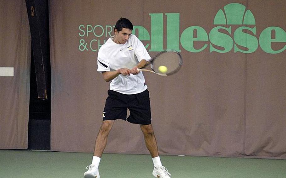 Top-seeded Patch sophomore Ajdin Tahirovic won two matches on Friday at the DODDS-Europe tennis championships to advance to Saturday's final match.