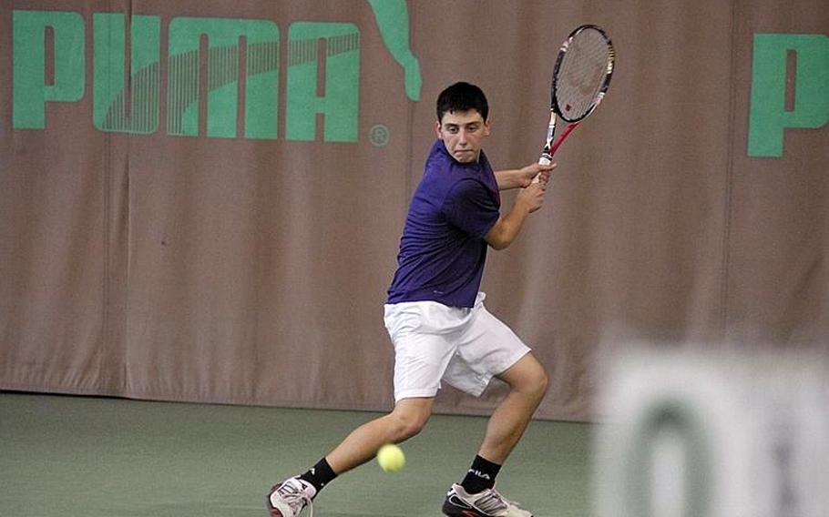 SHAPE freshman Dimitrios Stavropoulos won two matches on Friday to advance to the championship match for boys singles at the DODDS-Europe tennis championships.