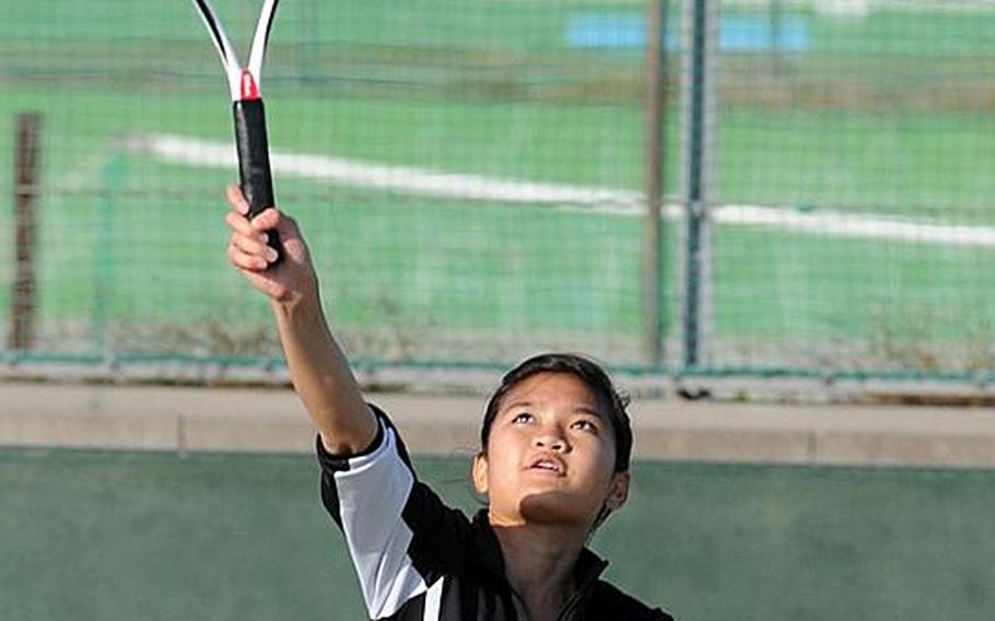 Zama American Trojans sophomore No. 2 singles seed Natalie Burke.