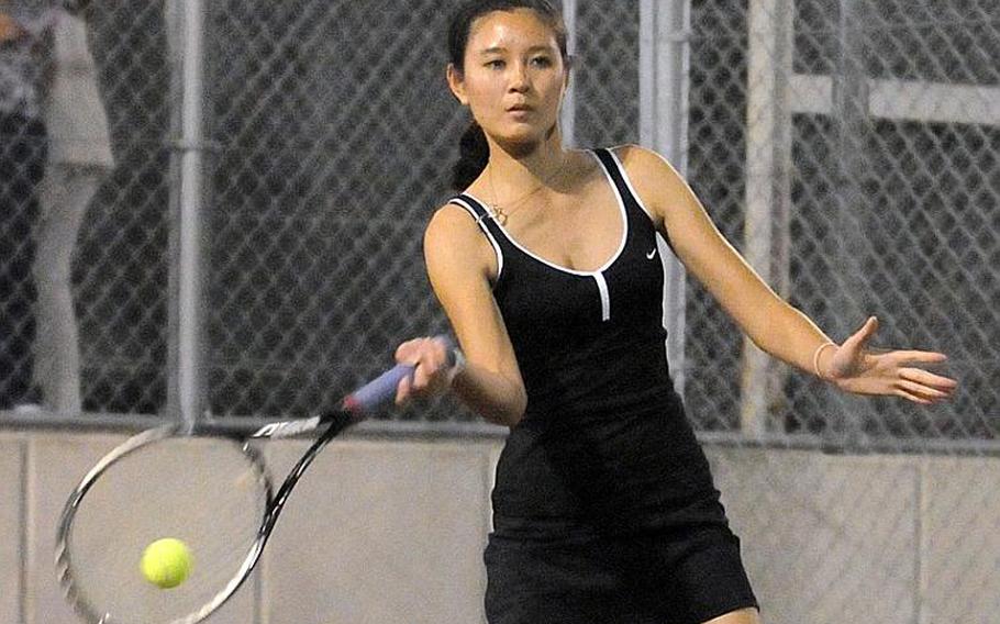Zama American's Tia Burke won the Kanto singles title and is a contender for the Far East title.