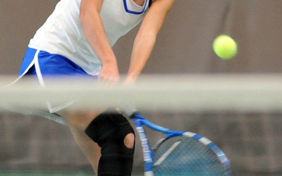 Ramstein's Meghan Augsburger rebounded for an early season loss to grab the No. 3 seed and eventually the DODDS-Europe girls singles title. She has been named the Stars and Stripes Athlete of the Year for girls tennis.