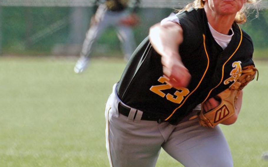 Bessie Noll of American School In Japan, the first girl to record a pitching win in Far East Baseball Tournament history, is one of eight players back from a Mustangs squad that won the Far East title in its first entry in the three-year-old tournament.