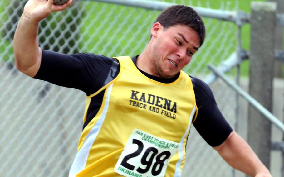 Kadena Panthers senior Gabe Ahner is one of the favorites in the shot put in the Far East High School Track and Field Meet May 23-25 at Yokota.