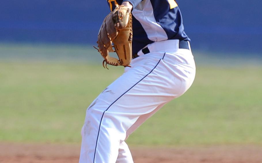 Alex Weaver was the winning pitcher for Heidelberg in their morning game against Ansbach, Saturday. The Lions swept the home doubleheader, winning the first game 13-3 and 18-5 in the second.