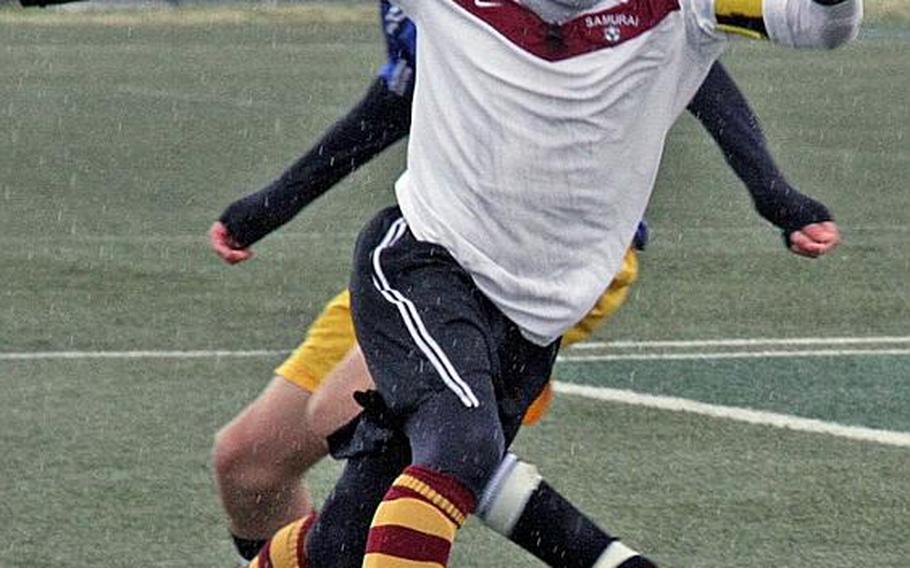 Matthew C. Perry Samurai senior striker Tyelor Apple leads the Pacific region in goal scoring with 35, after scoring a Pacific-high 38 a season ago. He's one of the lynchpins of the current run of a Far East Division II Tournament title in 2010, a runner-up finish in 2011 and 190 goals in the team's last 43 matches.