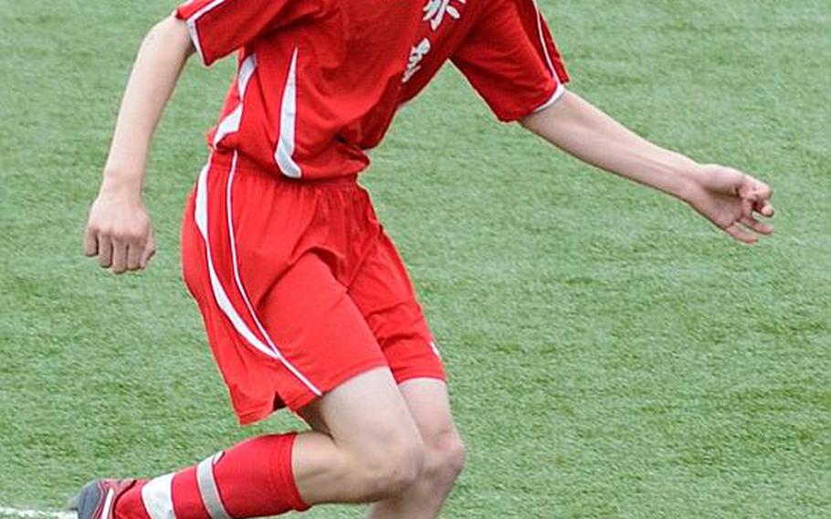 Nile C. Kinnick sophomore midfielder Branden Yoder helps control the middle of the field for the Red Devils.