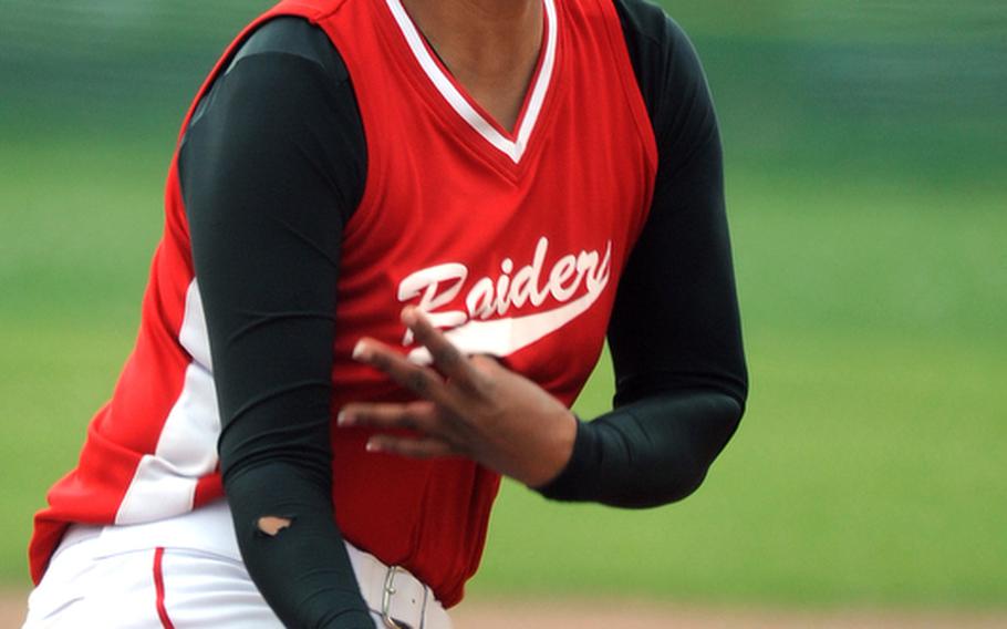 Lauren Hawkins was the winning pitcher in Kaiserslautern's 1-0 victory over visiting Ramstein Friday. The win in the first game of a doubleheader gave the Raiders the Western Region title, with the DODDS-Europe championships starting Thursday.