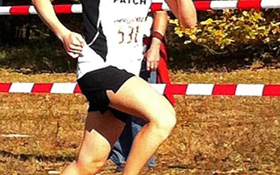 European cross country champion Baileigh Sessions of Patch hits her stride during a meet in Suttgart, Germany, last season. She will be back for the Panthers this season.

Photo courtesy of Amber Garcia