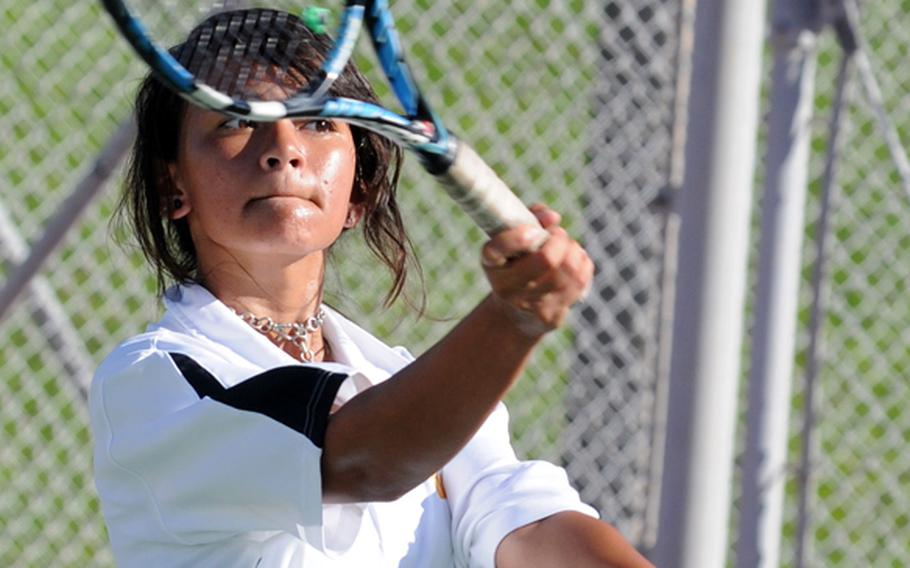 Kadena Panthers senior tennis player Christina Thompson transferred over the summer from Daegu, and had lived in the Daegu community for 12 years.