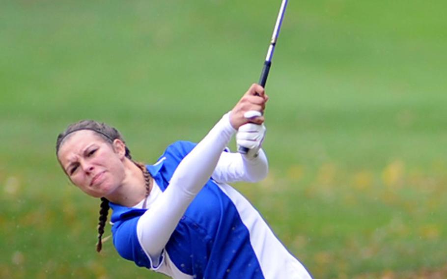 Jenna Eidem of Wiesbaden defended her DODDS-Europe tennis title Friday, shooting a modified Stableford score of 79 over the two-day tourney. Second was Ramstein's Ashley Kranz ahead of teammate Michelle Turner.