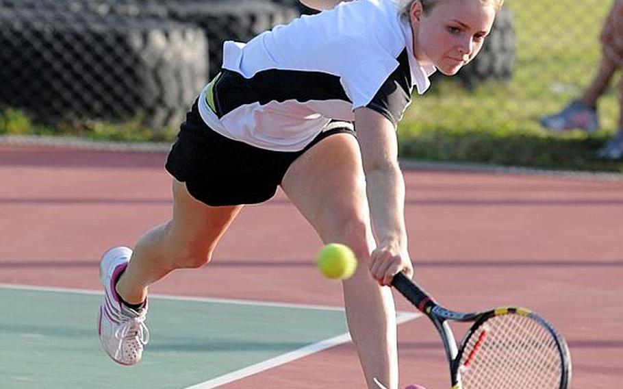 Kadena Panthers sophomore tennis No. 2 singles seed Alex Howard.