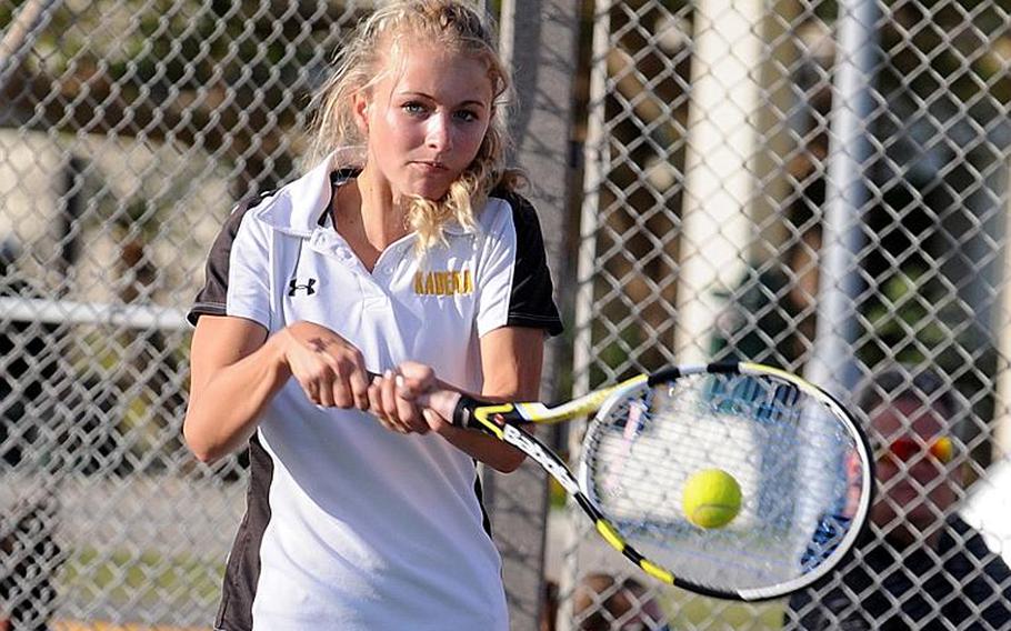 Kadena Panthers junior tennis No. 3 singles seed Kristin Howard.