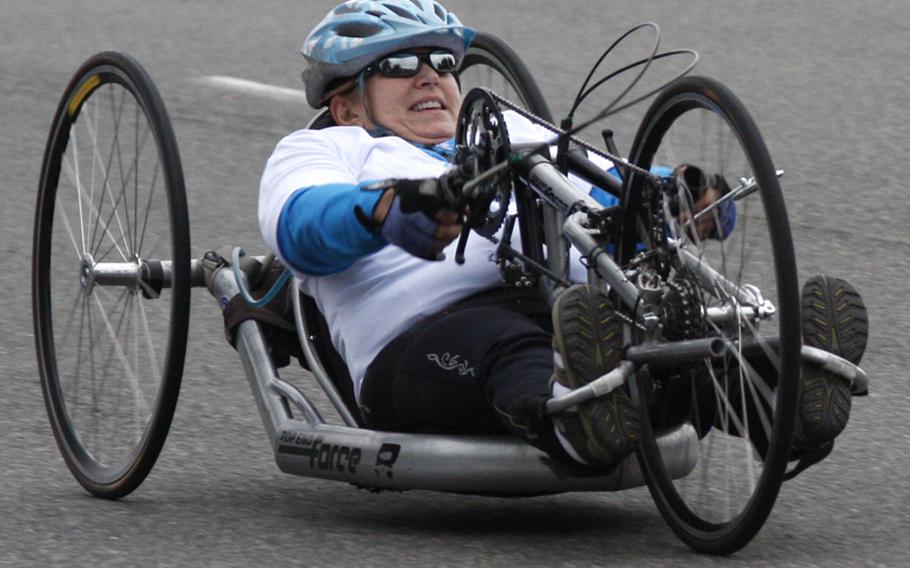 A determined competitor in the 37th Marine Corps Marathon.