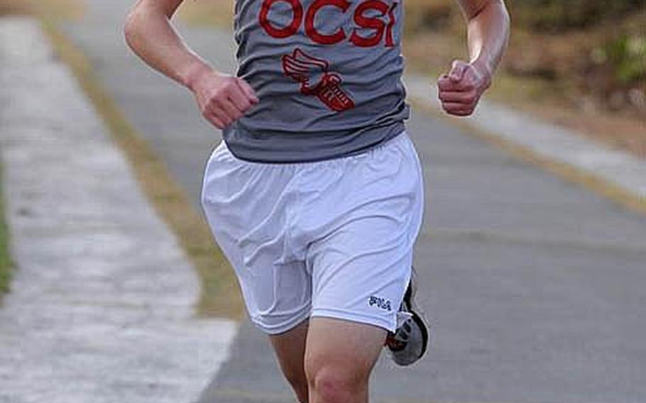 Ryan Bugler of first-time Far East Cross Country Meet entrant Okinawa Christian School International Crusaders.