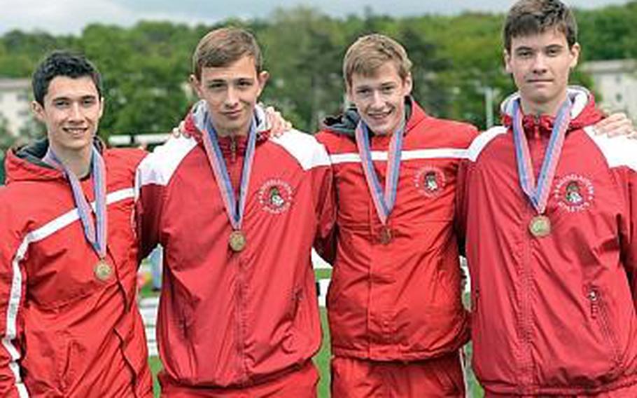 The Kaiserslautern team won the 4 x 800-meter relay at the DODDS-Europe track and field championships at Kaiserslautern, Germany, Friday in 8 minutes, 25.15 seconds ahead of Wiesbaden and Ramstein. The winning team was Michael Lawson, Michael Close, Sean Davis and Thomas Kelsey.