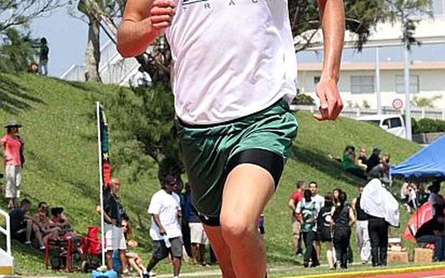 Kubasaki sophomore Erik Armes invariably was at the head of the pack throughout the season in his specialty events, the 1,600- and 3,200-meter runs. In the former, he broke the Pacific's 13-year-old record with a time of 4 minutes, 25.88 seconds. He has been named Stars and Stripes' Pacific high school boys track and field Athlete of the Year.