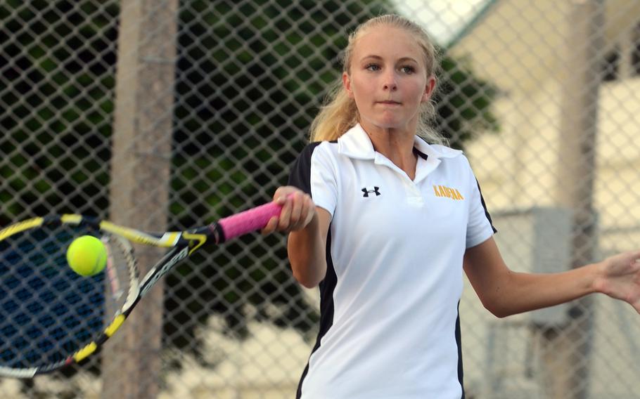 Senior Kristin Howard and the Kadena Panthers tennis team are hoping to compete for a third straight Far East Division I Tournament title under new head coach Amie Woo, who's spent the last three years planning Far East tournaments, but now will begin preparing a team for one.