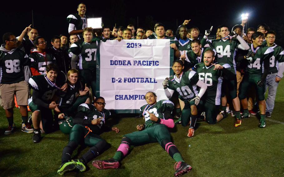 With their 33-12 win over Robert D. Edgren, Daegu High's Warriors captured their third D-II title in four years; they're now 3-2 overall in D-II finals dating back to 2007. The Eagles fell to 3-3 in their record six D-II title-game appearances.