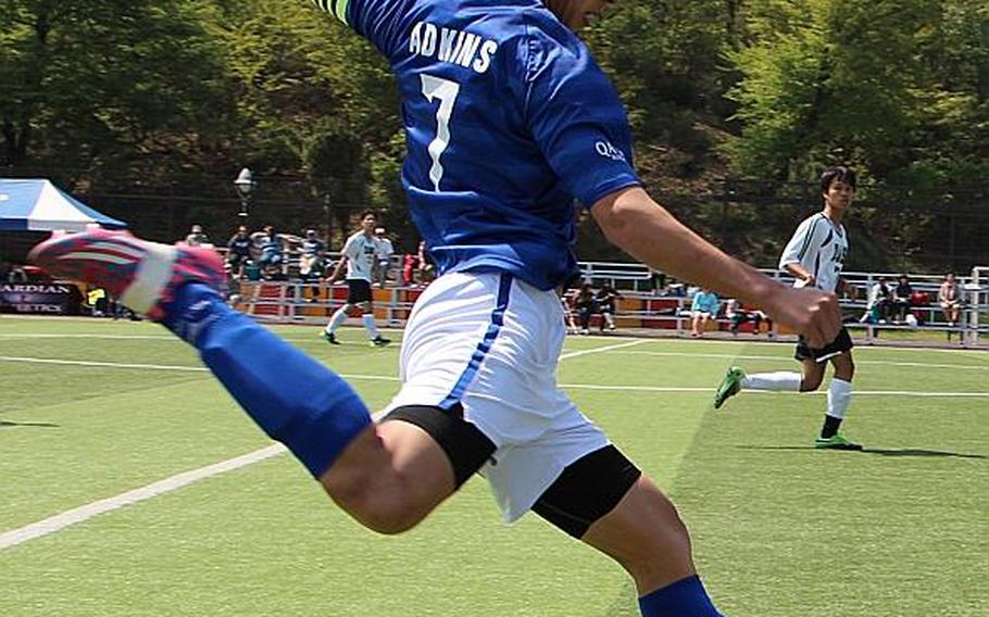Seoul American senior HoKyong Adkins, the Falcons' primary scoring option, was forced to begin the season on the back line due to injuries and inexperience.