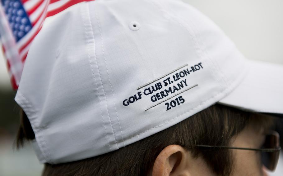A Team USA fan watches a singles match during the Solheim Cup in St. Leon-Rot, Germany, Sunday, Sept. 20, 2015. Despite Team Europe taking a commanding leading into the final day, Team USA was able to secure a comeback victory by dominating the singles matches.