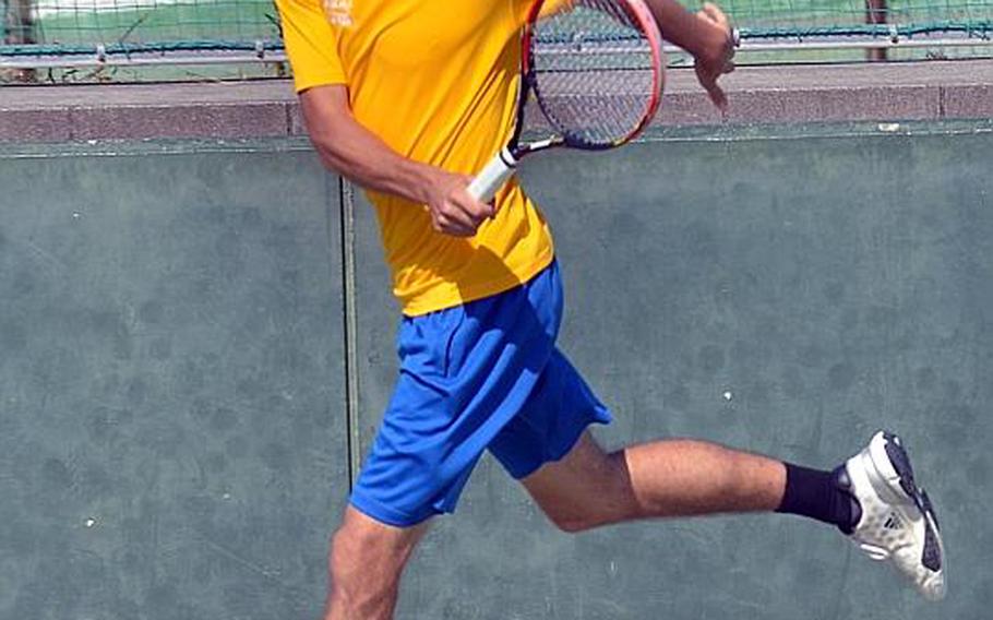 The key to success in an event like a Kanto Plain or Far East tennis tournament, according to defending Far East boys singles champion Marius Ruh of St. Mary's, is getting a lead and keeping it. "You always stay on top, especially if it's an 8-game pro set."