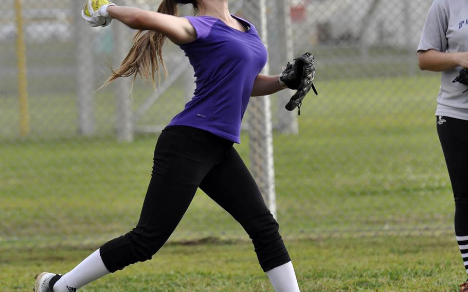 Kubasaki junior pitcher/infielder Leah Bebout.