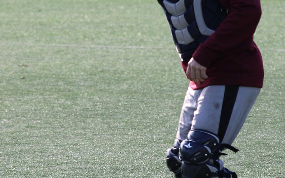 Seoul American junior catcher Evan Bell.