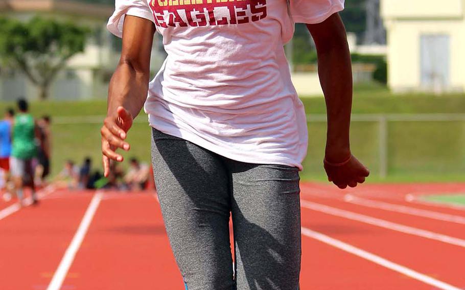 Kubasaki senior Kaelyn Francis has her eyes set on retaking the 200-meter Pacific mark she held for a little over a week from Regine Tugade of Guam's John F. Kennedy High School, who seized it from Francis last May 29.
